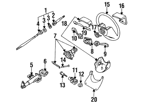 1989 Pontiac LeMans Switches Park Brake Warning Switch Diagram for 90087504