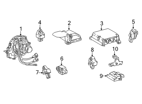 2020 Lexus LS500h Air Bag Components Sensor Assembly, Air Bag Diagram for 89170-50K81