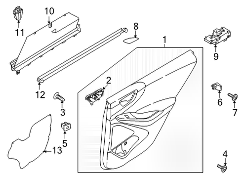 2022 Hyundai Ioniq 5 Interior Trim - Rear Door HANDLE ASSY-REAR DOOR INSIDE, R Diagram for 83620-GI000-VKE