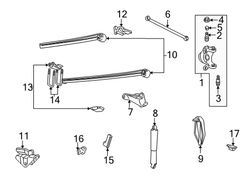 2004 Ford F-350 Super Duty Front Suspension Components, Stabilizer Bar Spring Front Bracket Diagram for F81Z-5340-AA
