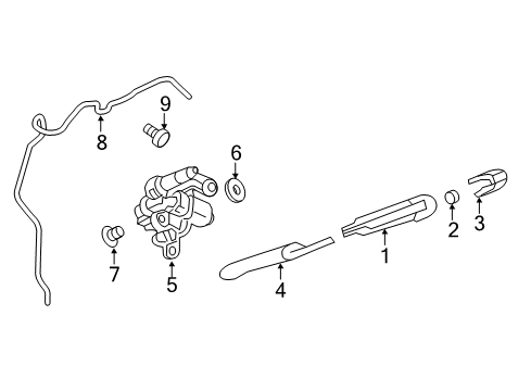 2020 Chevrolet Spark Lift Gate - Wiper & Washer Components Wiper Motor Grommet Diagram for 95143179