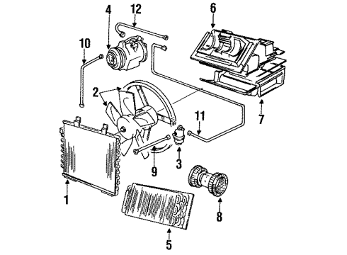 1984 BMW 325e Heater Core & Control Valve Heater Radiator Diagram for 64118391362