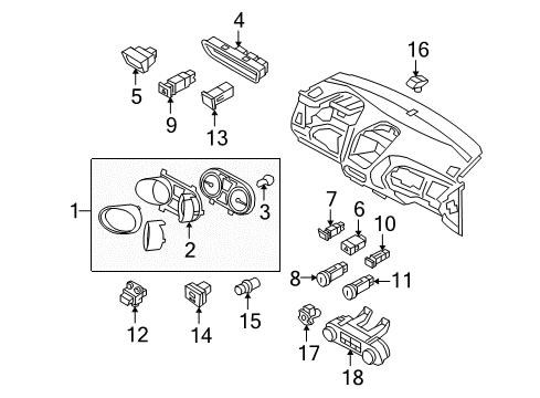 2013 Hyundai Tucson Cluster & Switches SWTICH Assembly-Button Start Diagram for 95430-2S900