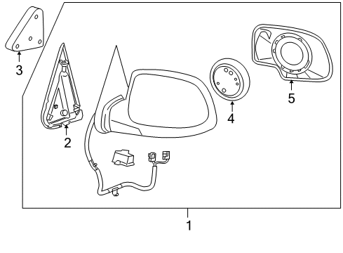 2006 GMC Sierra 1500 Outside Mirrors Mirror Assembly Diagram for 19120037
