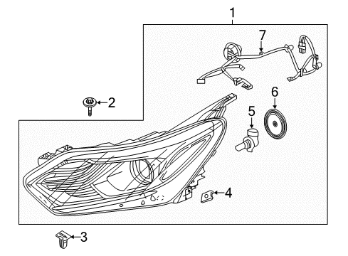 2021 Chevrolet Equinox Headlamp Components Headlamp Assembly Diagram for 84818198