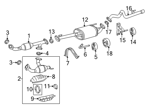 2010 Toyota FJ Cruiser Exhaust Components Tailpipe Diagram for 17430-30041