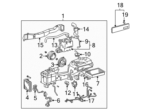 2005 Lexus LS430 A/C Evaporator & Heater Components Amplifier Assy, Air Conditioner Diagram for 88650-50340