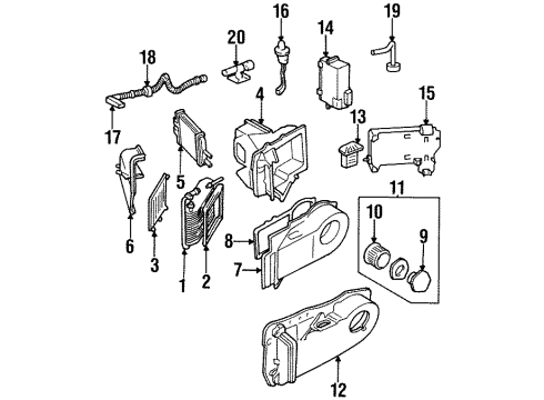 1995 Cadillac Seville Blower Motor & Fan Prog-Heater & A/C Diagram for 16165496