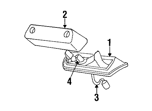 1996 Chevrolet P30 High Mount Lamps Stop Lamp Assembly Nut Diagram for 15982851