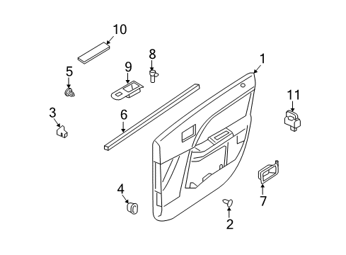 2009 Mercury Sable Front Door Belt Weatherstrip Diagram for 5G1Z-5425860-AB