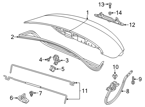 2017 Chrysler 200 Trunk Lid Hinge-Deck Lid Diagram for 68159368AD