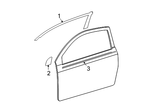 2010 Scion tC Exterior Trim - Door Belt Molding Diagram for 75712-21030