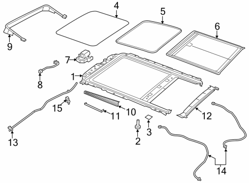 2016 Dodge Dart Sunroof SUNSHADE-SUNROOF Diagram for 1TA47DX9AA