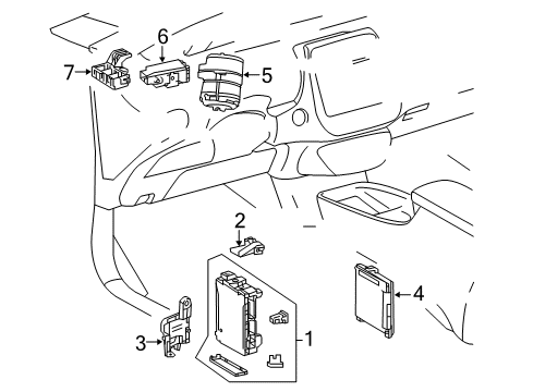 2018 Toyota Prius Prime Fuse & Relay Control Module Diagram for 89650-47640