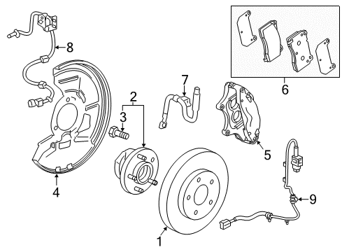 2014 Cadillac XTS Front Brakes Flex Hose Diagram for 22779675