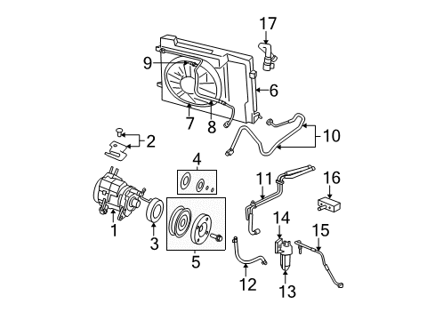 2008 Dodge Durango Switches & Sensors PULLY Kit-A/C Compressor Diagram for 5135971AA