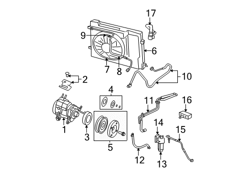 2004 Dodge Durango A/C Condenser, Compressor & Lines Valve-Expansion Diagram for 55056025AE