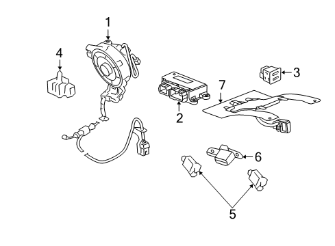 2019 GMC Sierra 2500 HD Air Bag Components Driver Air Bag Diagram for 84057082