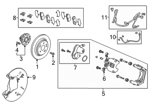 2022 Acura MDX Rear Brakes HOSE SET, RR. BRAKE Diagram for 01466-TYA-A02