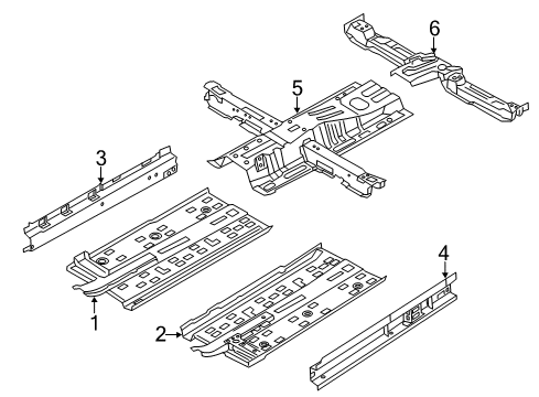 2019 Hyundai Elantra GT Pillars, Rocker & Floor - Floor & Rails Panel Assembly-Center Floor Side, R Diagram for 65120-G3000