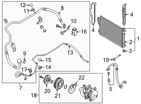 2012 Hyundai Tucson A/C Condenser, Compressor & Lines Condenser Assembly-Cooler Diagram for 976062S500