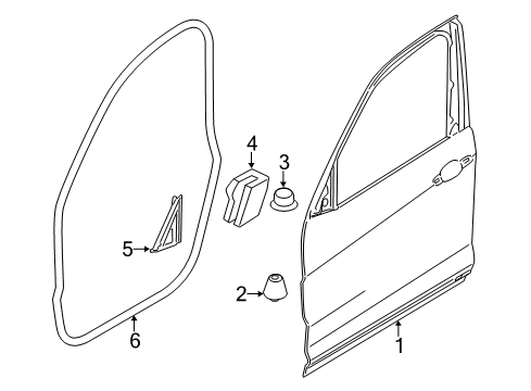 2012 BMW X3 Front Door Door Weatherstrip, Front Diagram for 51337300242