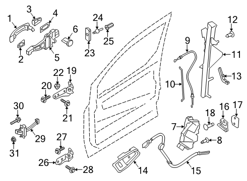 2021 Ford Transit Connect Lock & Hardware Handle, Outside Diagram for KT1Z-1722404-CB