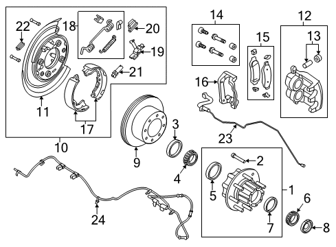 2011 Ford F-250 Super Duty Anti-Lock Brakes Axle Bearing Cup Diagram for TCAA-1243-A