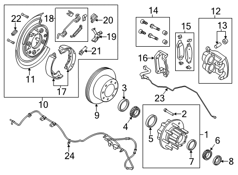 2011 Ford F-250 Super Duty Anti-Lock Brakes Rear Hub Diagram for 5C3Z-1109-CC