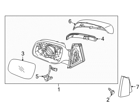 2017 Kia Sedona Mirrors Outside Rear View Mirror Assembly, Left Diagram for 87610A9850