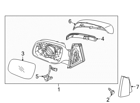 2017 Kia Sedona Mirrors Outside Rear View Mirror & Holder, Right Diagram for 87621A9400