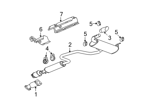 2009 Chevrolet Malibu Exhaust Components Muffler & Pipe Diagram for 25839666