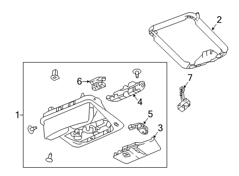 2017 Nissan Rogue Sport Sunroof Bracket-Map Lamp Diagram for 26439-6MA0A