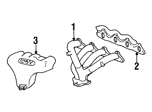 1997 Hyundai Accent Exhaust Manifold Exhaust Manifold Diagram for 28511-26101