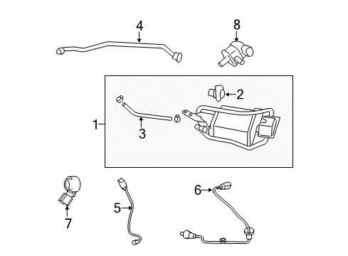 2009 Toyota Corolla Powertrain Control Rear Oxygen Sensor Diagram for 89465-12840