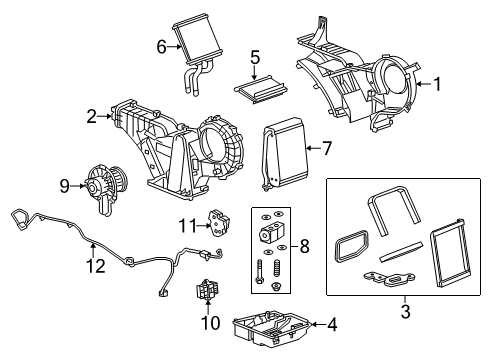 2015 GMC Yukon XL Blower Motor & Fan Expansion Valve Diagram for 84445413