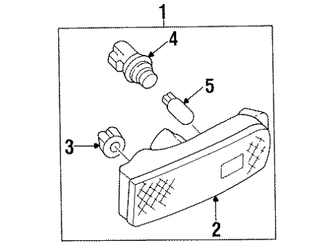 1996 Nissan Maxima Bulbs Lamp Side Marker LH Diagram for 26185-40U26