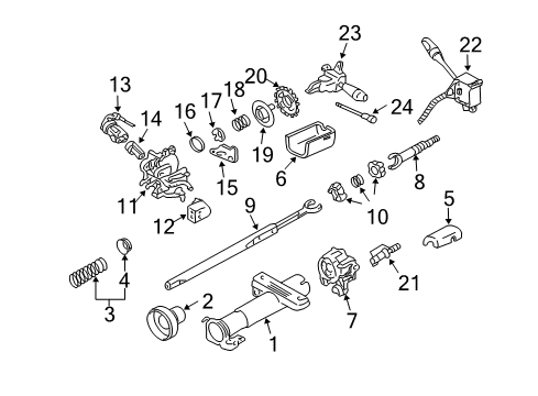 2000 Chevrolet Cavalier Housing & Components Housing, Steering Column Diagram for 26043489