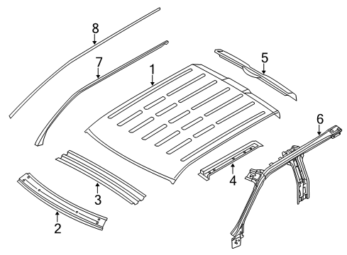 2013 Ford F-150 Roof & Components Windshield Header Diagram for 9L3Z-1503418-A