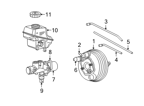 2007 Dodge Magnum Hydraulic System Brake Mastr Cylinder Diagram for 5189174AA