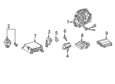 2021 Toyota Highlander Air Bag Components Occupant Module Diagram for 89952-0R030