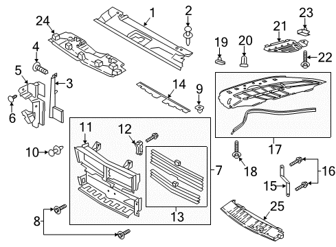 2018 Ford Mustang Splash Shields Bracket Diagram for FR3Z-00810-A