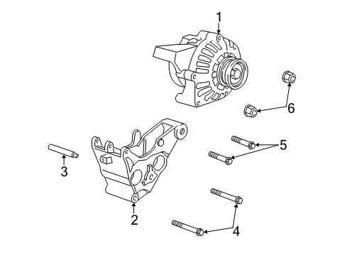 2006 GMC Sierra 1500 Alternator Alternator Diagram for 15263858