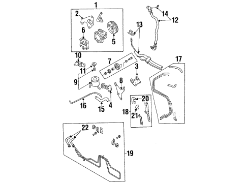 1996 Nissan Altima P/S Pump & Hoses, Steering Gear & Linkage Hose-Return, Power Steering Diagram for 49725-2B020