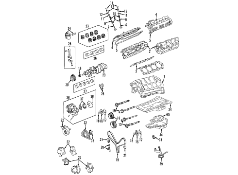 1998 Lexus LX470 Engine Parts, Mounts, Cylinder Head & Valves, Camshaft & Timing, Oil Cooler, Oil Pan, Oil Pump, Crankshaft & Bearings, Pistons, Rings & Bearings Insulator, Engine Mounting, Rear NO.1 Diagram for 12371-50080