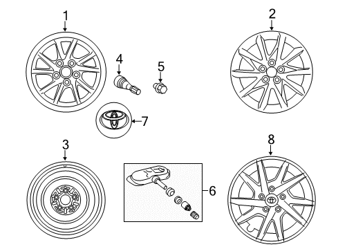 2016 Toyota Prius V Wheels, Covers & Trim Wheel, Disc Diagram for 42611-75101