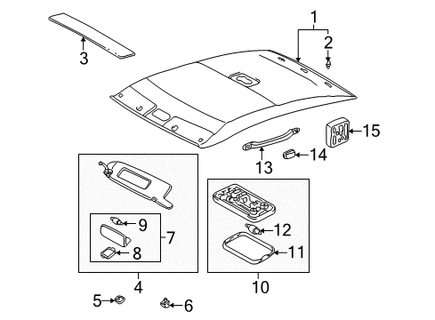 2002 Toyota Solara Interior Trim - Roof Headliner Diagram for 63310-06070-B0