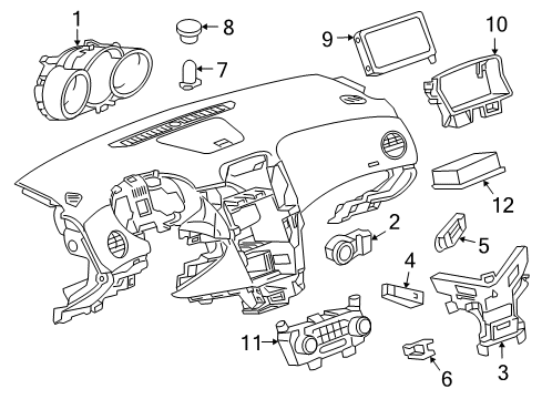 2011 Chevrolet Cruze A/C & Heater Control Units Cluster Diagram for 95018203