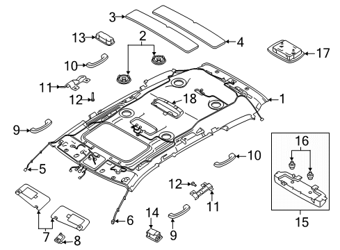 2021 Kia Telluride Interior Trim - Roof Lamp Assembly-Room Diagram for 92850S9100