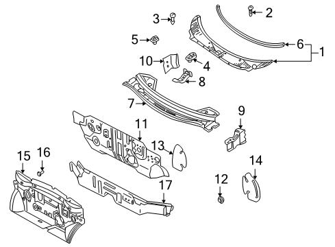 2000 Nissan Quest Cowl Dash-Lower Diagram for 67300-7B030